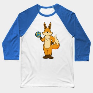 Fox as Volleyball player with Volleyball Baseball T-Shirt